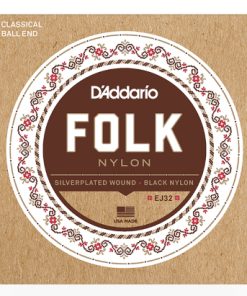 D'ADDARIO FOLK SILVER WOUND / BLACK NYLON GUITAR STRING SET