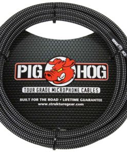 PIG HOG BLACK & WHITE WOVEN MIC CABLE, 20FT XLR