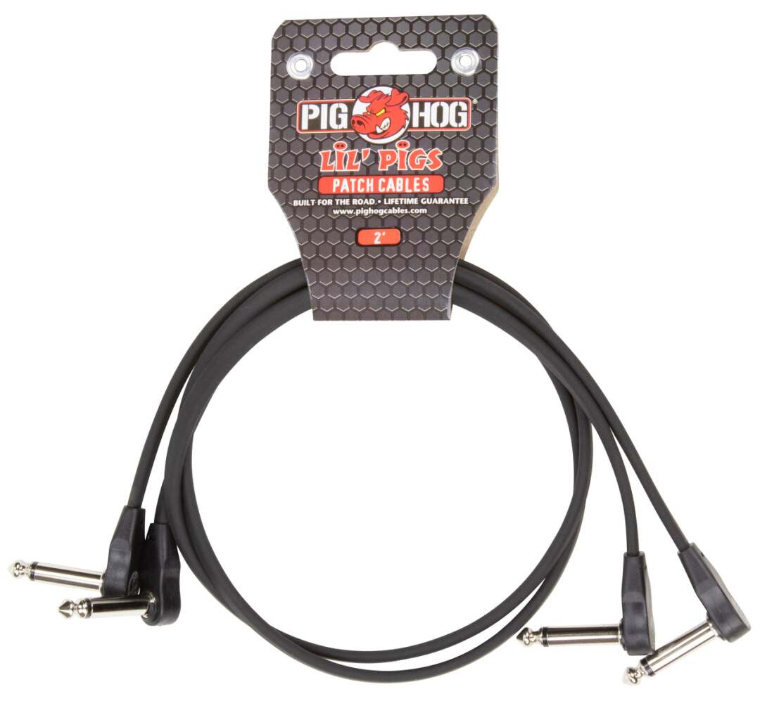 PIG HOG LIL PIGS 2FT LOW PROFILE PATCH CABLES - 2 PACK