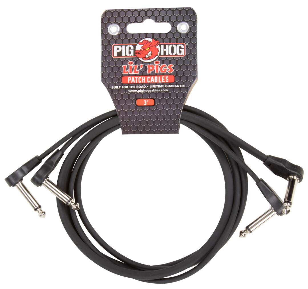 PIG HOG LIL PIGS 3FT LOW PROFILE PATCH CABLES - 2 PACK