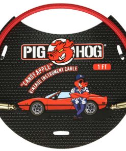 PIG HOG "CANDY APPLE RED" 1FT RIGHT ANGLED PATCH CABLE