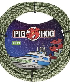 PIG HOG JAMAICAN GREEN  WOVEN MIC CABLE, 20FT XLR