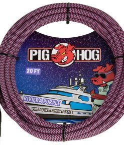 PIG HOG RIVIERA PURPLE WOVEN MIC CABLE, 20FT XLR