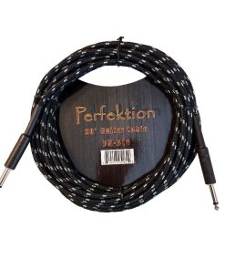 Perfektion PMB 20' Braided Instrument Cable Black & White