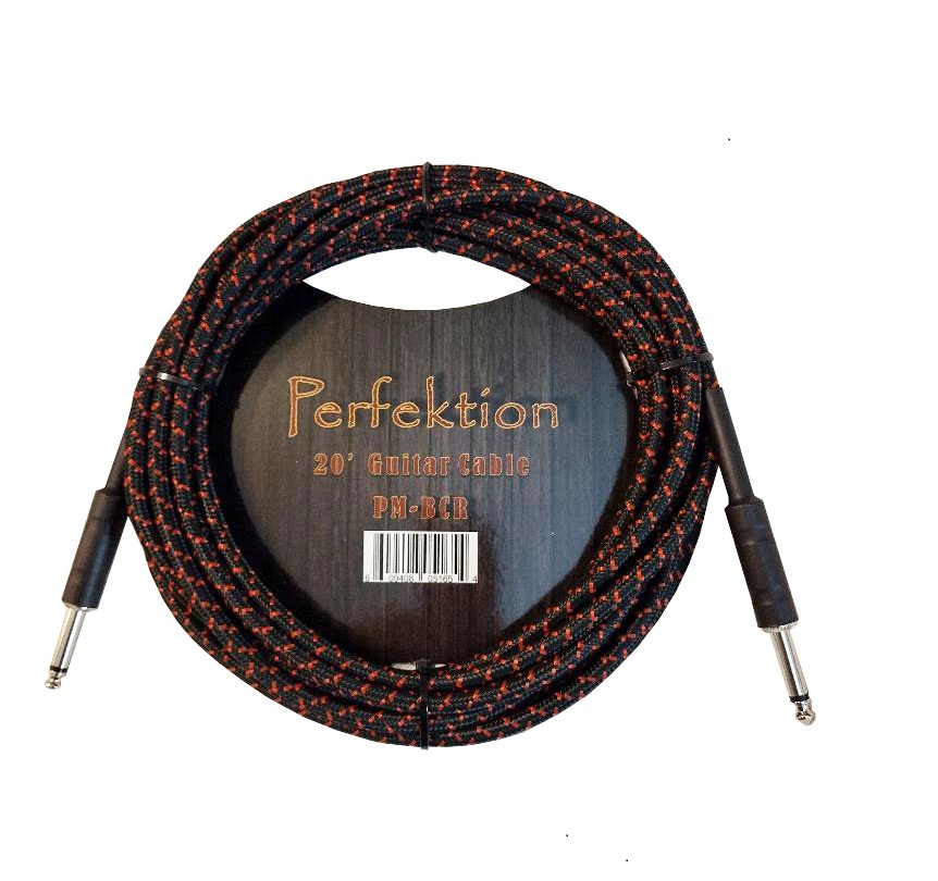Perfektion PMB 20' Braided Instrument Cable Red & Black