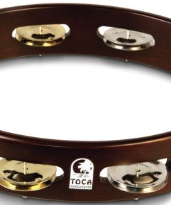 Toca Dark Wood Acacia Tambourine 10" Single Row