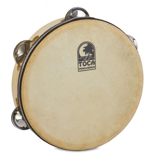Toca Wood Tambourine, 7-1/2" Single Row with Head