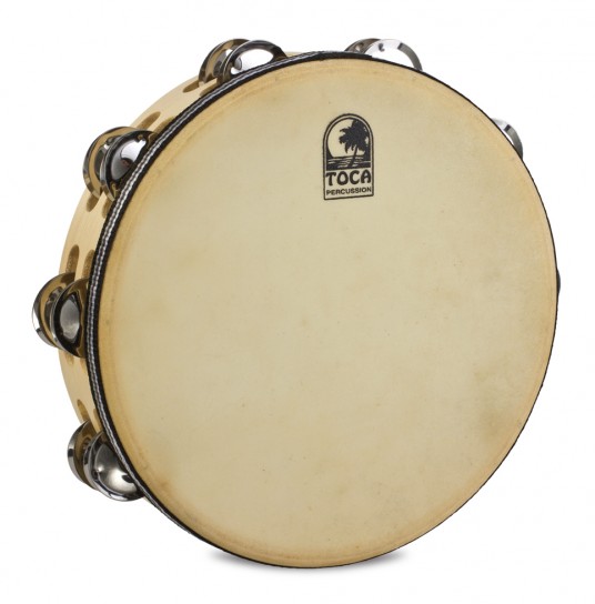 Toca Player's Series Wood Tambourine, 10" Double Row with head