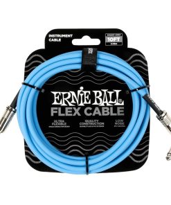 Ernie Ball P06464 Flex Instrument Cable Straight/Angle 10ft - Blue