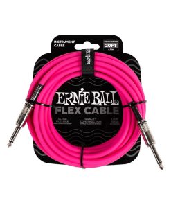 Ernie Ball P06418 Flex Instrument Cable Straight/Straight 20ft - Pink