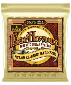 Earthwood 80/20 Bronze Nylon Ball End Folk/Classical Guitar Strings -