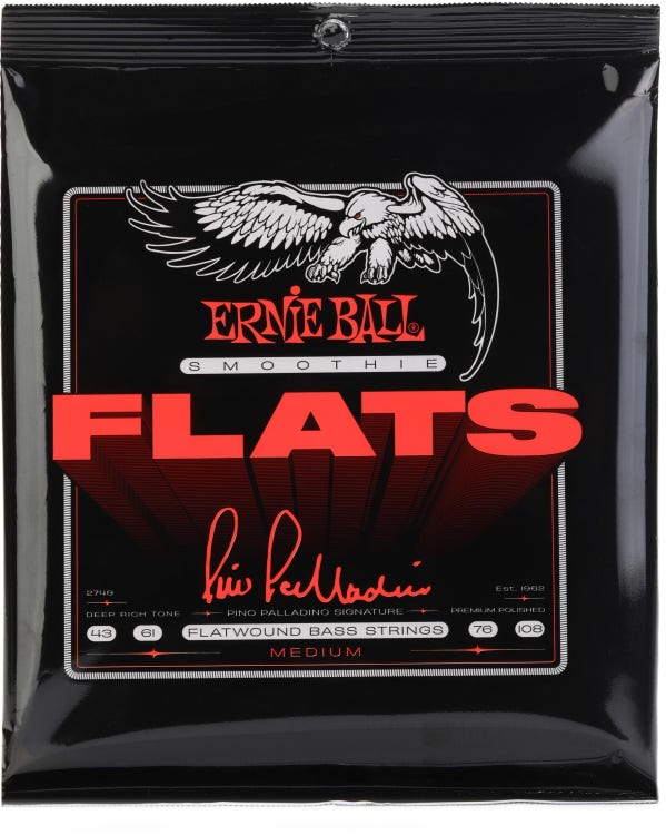 Ernie Ball Pino Palladino Signature Smoothie Flats Bass Guitar Strings