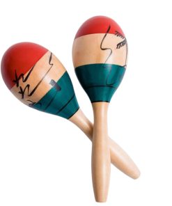 Perfekt Gear Wood Tri Color Maracas 10"