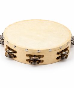Perfekt Gear Double Row Tambourine with Head 8" - 12 Pair Jingles