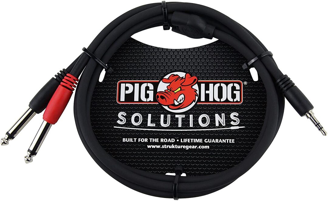 Pig Hog 3' 3.5mm Stereo to Dual 1/4" Mono (Male) Breakout Cable