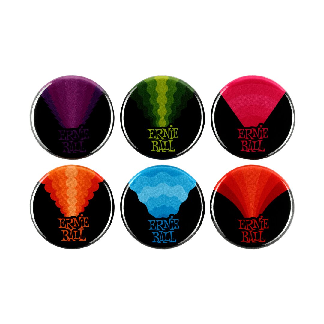 Colors of Rock'N'Roll 1" Assorted Buttons 6pk