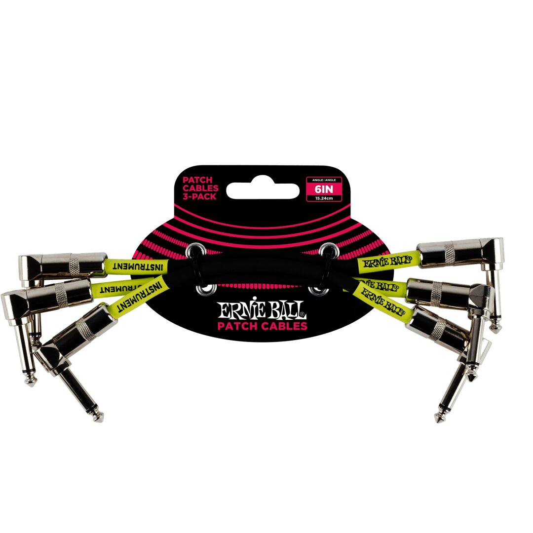 6" Angle / Angle Patch Cable 3-Pack - Black