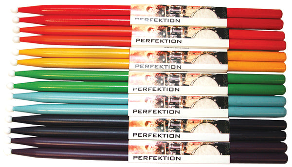 Perfektion Music Rainbow Drumstick Pack – 7Pr. 2B